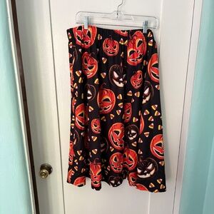 Halloween Pumpkin Print Skirt – Black w/jack o’lanterns, 4XL, NWOT